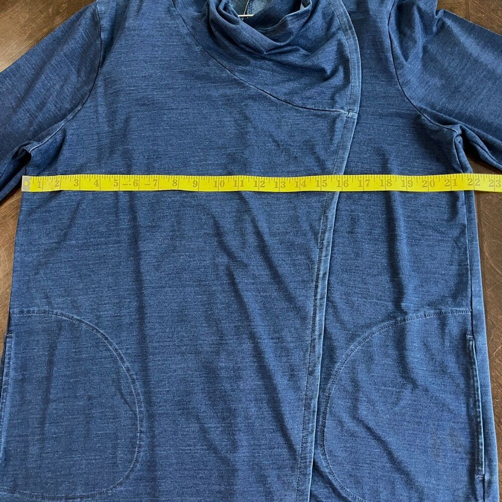 Pure J Jill Indigo Long Sleeve Wrap Cardigan In Ocean Wash Womens Sz L NWT - Picture 13 of 13